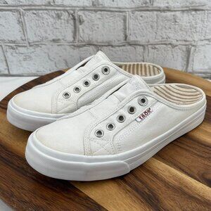 Taos EZ Soul Womens Sz. 8 White Canvas Slip On Comfort Shoes 22103